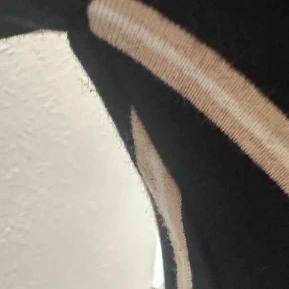 White House Black Market Black White Tan Striped Long Sleeve Dress Size 4 - Picture 7 of 11